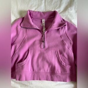 Lululemon scuba oversized funnel-neck half zip dahlia mauve